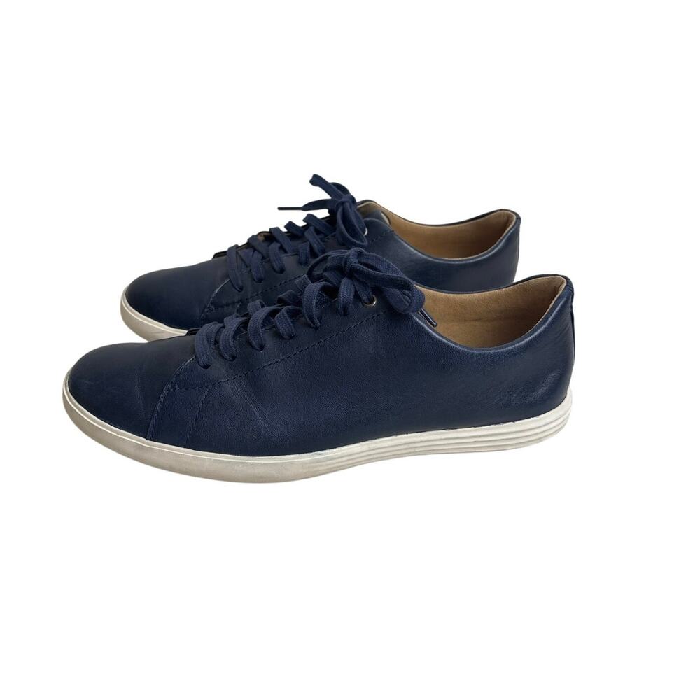 Cole Haan Grand.ØS Navy Leather Sneakers Men’s Size 8 Casual Lace Up - Picture 3 of 5